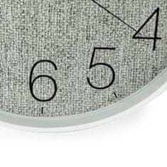 MPM QUALITY Designové plastové nástěnné hodiny MPM E01.4046, bílá/šedá