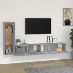shumee 3dílný set TV skříněk šedý sonoma kompozitní dřevo