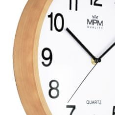 MPM QUALITY Designové plastové hodiny MPM E01.4187, světle hnědá