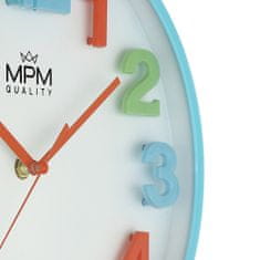 MPM QUALITY Designové plastové hodiny MPM E01.4186, modrá