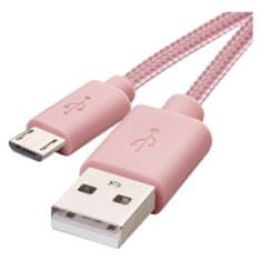 Emos Nabíjecí a datový kabel USB-A 2.0 / micro USB-B 2.0, 1 m, růžový