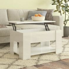 Vidaxl Konferenční stolek lesklý bílý 79 x 49 x 41 cm kompozitní dřevo