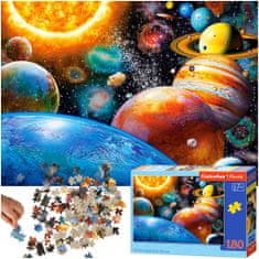 WOWO Puzzle CASTORLAND 180 dílků - Planety a Měsíce, Vhodné pro děti 7+ let