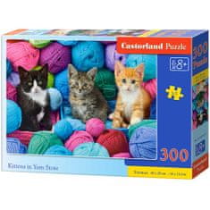 WOWO Puzzle CASTORLAND 300 dílků - Koťátka v obchodě s přízí, vhodné pro děti 8+ let