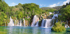 WOWO Puzzle CASTORLAND 4000 dílků - Vodopády Krka, Chorvatsko, rozměry 139x68cm