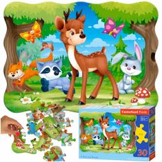 WOWO Puzzle CASTORLAND A Deer and Friends - 30 dílků, pro děti 4+ let, motiv lesních zvířátek