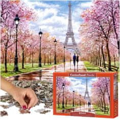 WOWO Puzzle Castorland Romantická Procházka Paříží - Skládačka 1000 Dílků, Rozměry 68x47cm