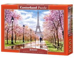 WOWO Puzzle Castorland Romantická Procházka Paříží - Skládačka 1000 Dílků, Rozměry 68x47cm