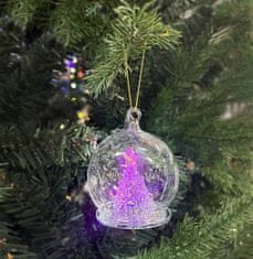 INTEREST Vánoční skleněná koule 6cm LED.