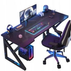 MUVU Herní Stůl Černý Velký Počítačový Stůl Pro Hráče