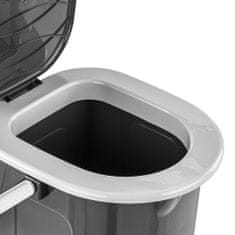 botle Turistický toaletní kbelík 15,5 l mobilní praktický a přenosný v barvě antracit V 28,0 cm Hygienický kbelík, odnímatelné víko, praktická rukojeť