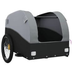 Greatstore Přívěsný vozík za kolo černý a šedý 45 kg železo