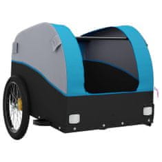 Greatstore Přívěsný vozík za kolo černý a modrý 45 kg železo