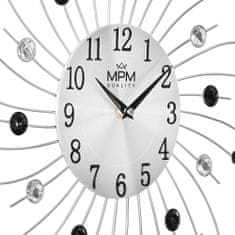 MPM QUALITY Designové kovové hodiny Starlino, stříbrná