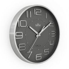 MPM QUALITY Nástěnné kovové hodiny Metallic Eternity, šedá