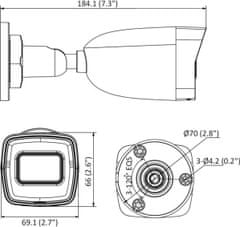 4DAVE HiLook IP kamera IPC-B180H(C)/ Bullet/ 8Mpix/ 2.8.mm/ H.265+/ krytí IP67/ IR 30m