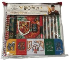 CurePink Set školních potřeby Harry Potter: Stand Together (blok, pastelky, propiska, tužka, pravítko, guma, ořezávátko, penál)