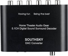 SOUTHSKY 5.1 prevodník SPDIF - 6x cinch