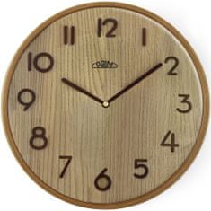Prim Dřevěné designové hodiny PRIM Natural Veneer, hnědá/světlé dřevo