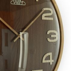 Prim Dřevěné designové hodiny Timber Veneer, hnědá