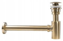 REA Umyvadlový sifon s univerzální výpustí click-clack - broušené zlato