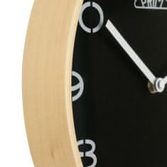 Prim Dřevěné designové hodiny Woody, světlé dřevo/černá