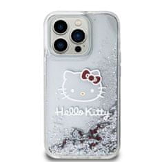 HELLO KITTY silikonový obal na iPhone 15 PRO 6.1" Liquid Glitter Electroplating Head Logo