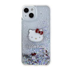 HELLO KITTY silikonový obal na iPhone 15 6.1" Liquid Glitter Electroplating Head Logo