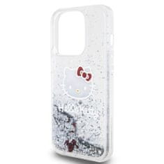 HELLO KITTY silikonový obal na iPhone 15 PRO 6.1" Liquid Glitter Electroplating Head Logo