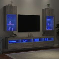Greatstore TV skříňky s LED osvětlením 2 ks šedé sonoma 40,5 x 30 x 90 cm