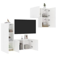 shumee 4dílná obývací stěna bílá kompozitní dřevo