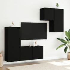shumee 4dílná obývací stěna černá kompozitní dřevo