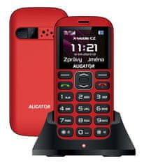 Aligator Mobilní telefon pro seniory A720 4G Senior Red