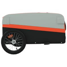 Greatstore Vozík za kolo černý a oranžový 45 kg železo