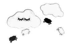 Adam toys Dekorace na zeď - Spící mráček s ovečkama, bílý/černý