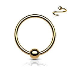 SPERKY4U Zlacený piercing - kruh titan, 1,0 x 10 mm