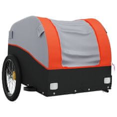 Greatstore Vozík za kolo černý a oranžový 30 kg železo