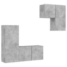 shumee 4dílná obývací stěna betonově šedá kompozitní dřevo