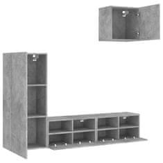 shumee 4dílná obývací stěna betonově šedá kompozitní dřevo