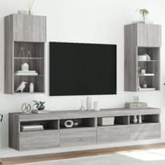Greatstore TV skříňky s LED osvětlením 2 ks šedé sonoma 40,5 x 30 x 90 cm