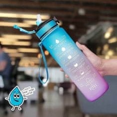 Netscroll Zůstaňte Hydratováni a Motivováni: 1L Inspirační Vodní Láhev s Časovými Značkami & Povzbuzujícími Frázemi - Váš Denní Partner pro Hydrataci!, (1000 ml), MotivationalBottle
