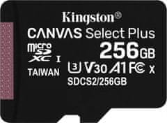 Kingston Canvas Select Plus 256GB microSD / UHS-I / CL10 / bez adaptéru