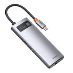BASEUS Rozbočovač 6v1 Baseus Metal Gleam Series, USB-C na 3x USB 3.0 HDMI USB-C PD Ethernet RJ45