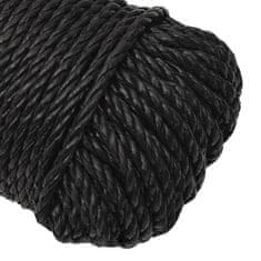 shumee Pracovní lano černé 3 mm 50 m polypropylen