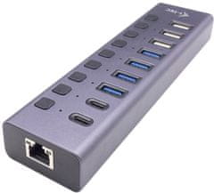 I-TEC USB 3.0/USB-C nabíjecí HUB 9 port + LAN + napájecí adaptér 60W