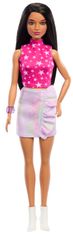 Mattel Barbie Modelka - lesklá sukně a růžový top s hvězdami FBR37