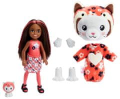 Mattel Barbie Cutie Reveal Chelsea v kostýmu - kotě v červeném kostýmu pandy HRK27