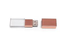 CTRL+C USB KRYSTAL bronzový, kombinace sklo a kov, LED podsvícení, 64 GB, USB 2.0