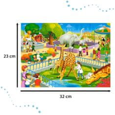 WOWO Puzzle Castorland Návštěva ZOO - Skládačka 60 dílků pro děti 5+ let, motiv Zvířecí safari