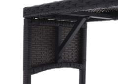 MCW Poly ratanová lavice G16, zahradní lavice ratanová lavice, gastronomie 112cm ~ černá, polštáře světle šedá